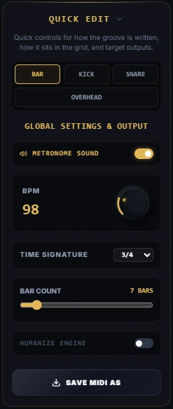 Quick Edit Routing Bar